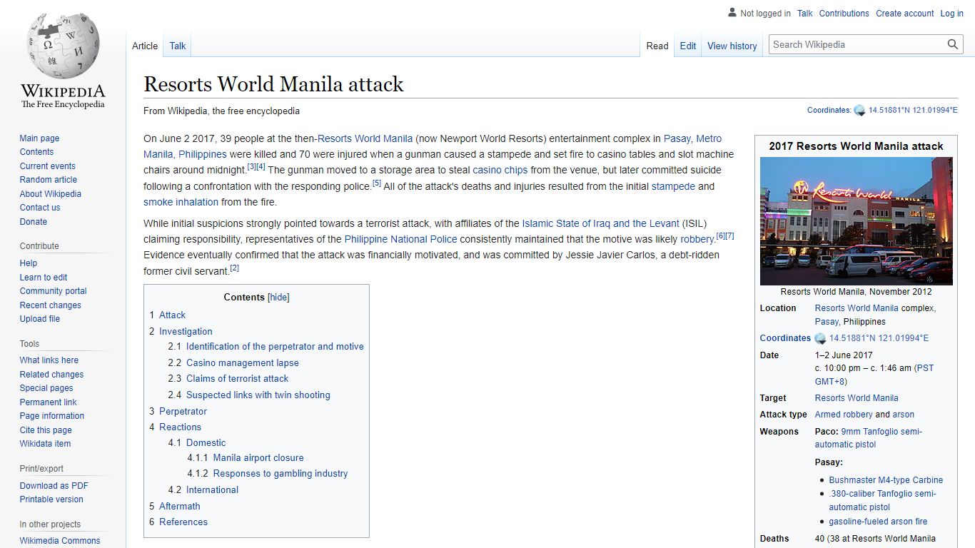 Resorts World Manila attack - Wikipedia